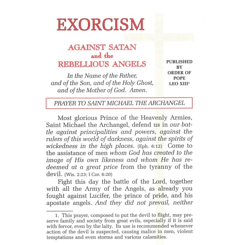 Exorcism against Satan and the rebellious Angels