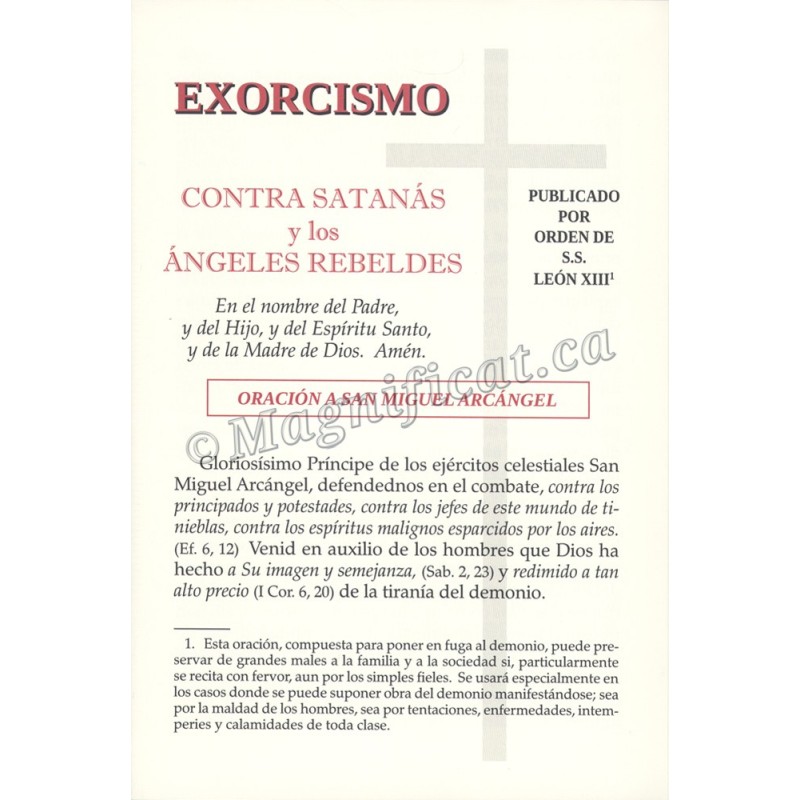 Exorcismo contra Satanás y los Ángeles rebeldes